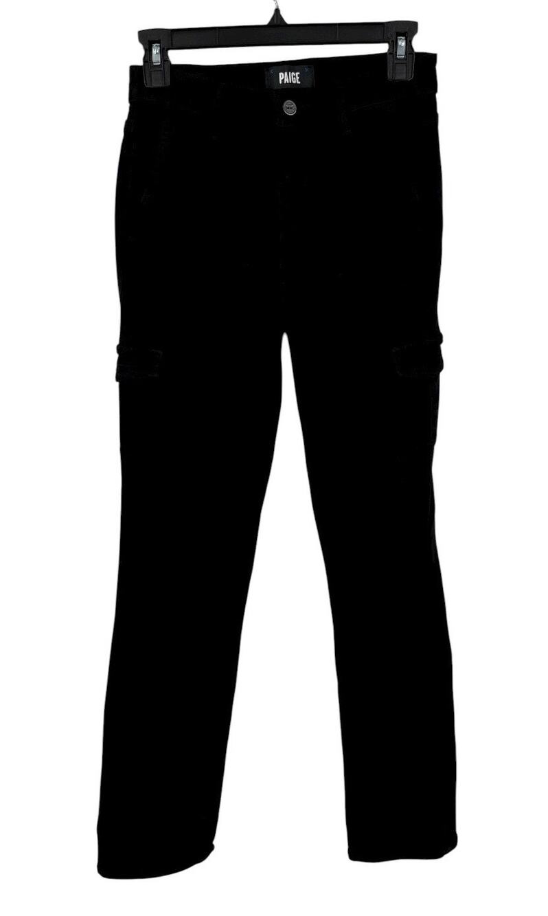 PAIGE Jolie Cargo midrise Straight Leg pants black size 25